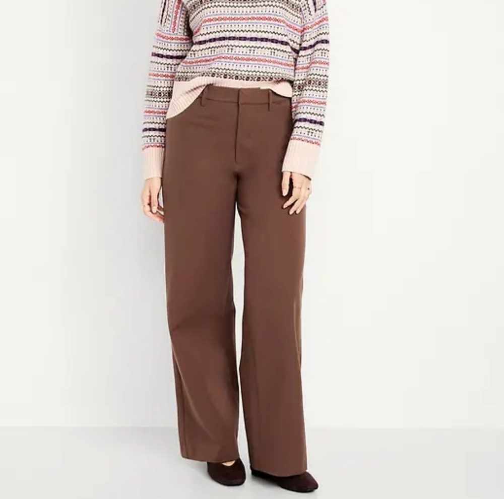 Old Navy Wide Leg Pants in Mauve Brown - Picture 2 of 10